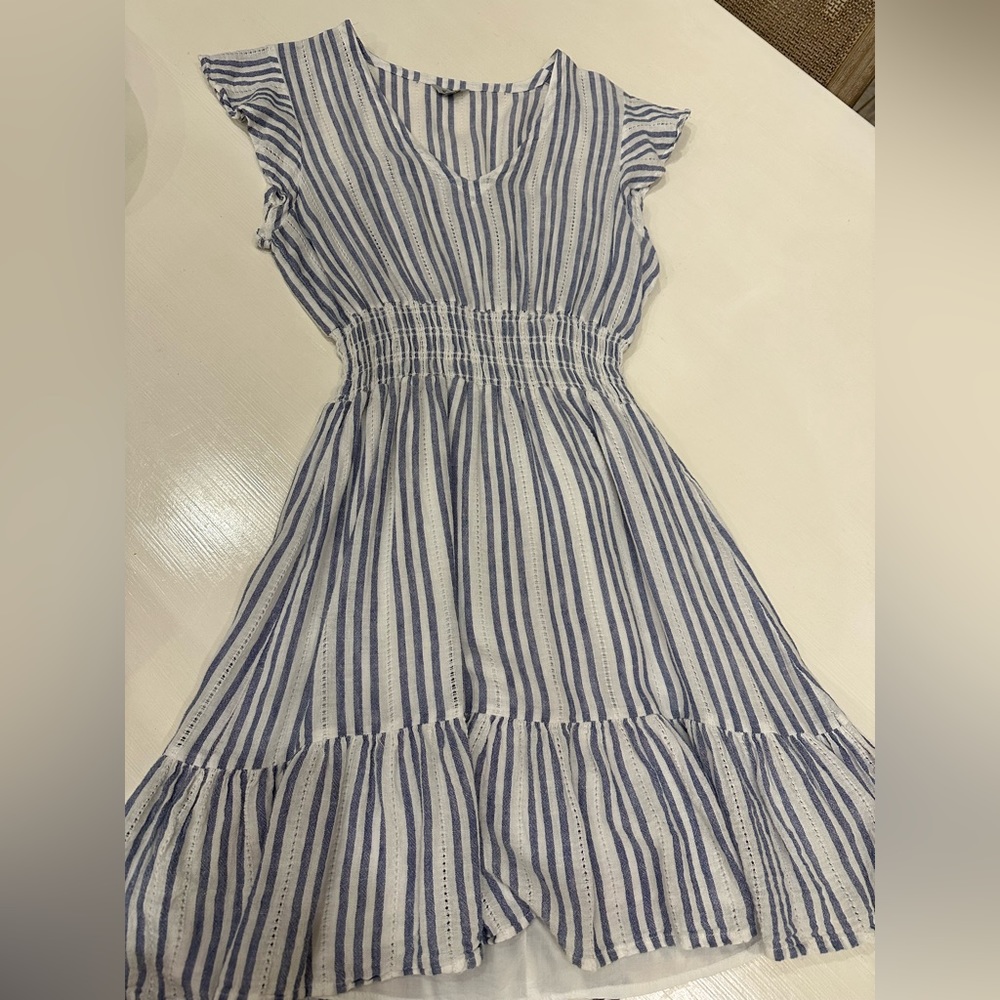 Rails mini linen striped dress